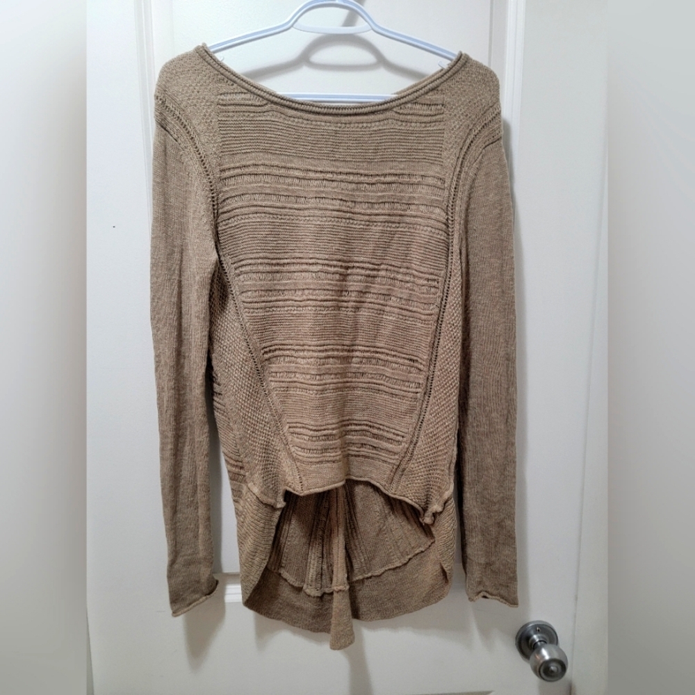 Moth by Anthropologie wool high low sweater beige medium